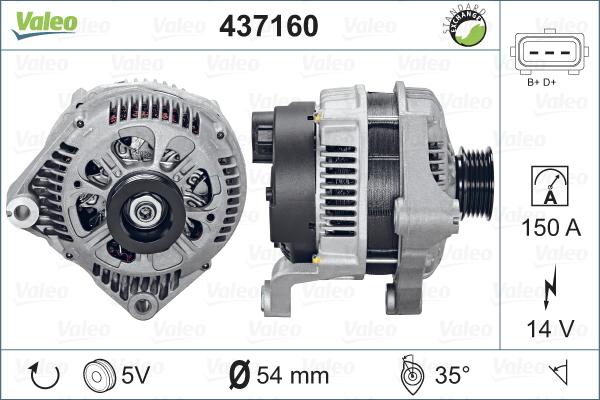 Valeo 437160 - Alternator autospares.lv