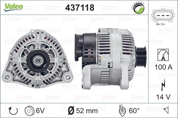 Valeo 437118 - Alternator autospares.lv