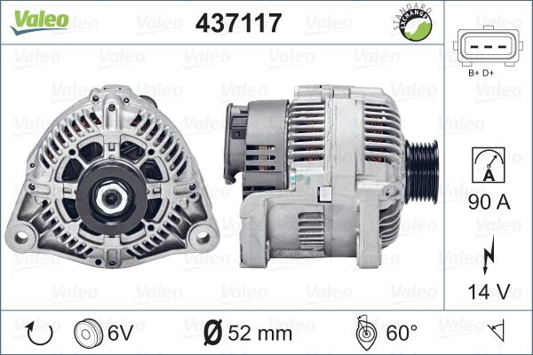 Valeo 437117 - Alternator autospares.lv