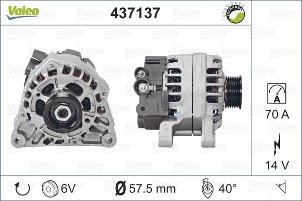 Valeo 437137 - Alternator autospares.lv