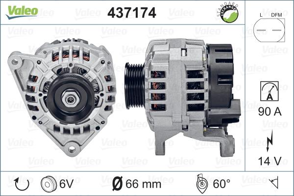 Valeo 437174 - Alternator autospares.lv