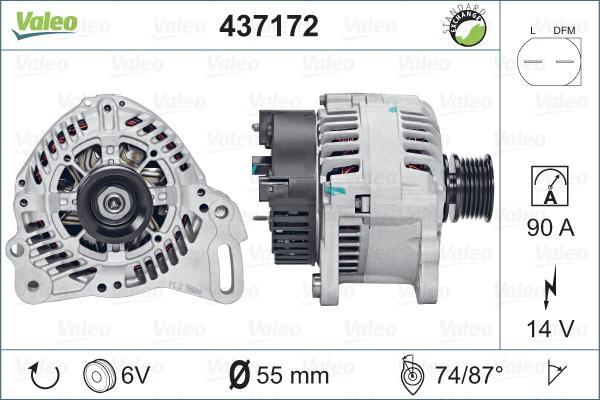 Valeo 437172 - Alternator autospares.lv