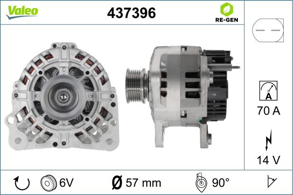 Valeo 437396 - Alternator autospares.lv