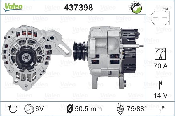 Valeo 437398 - Alternator autospares.lv