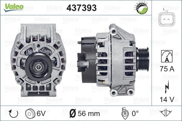 Valeo 437393 - Alternator autospares.lv