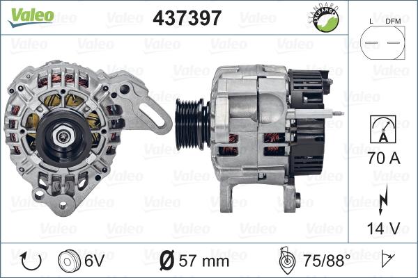 Valeo 437397 - Alternator autospares.lv