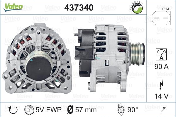 Valeo 437340 - Alternator autospares.lv