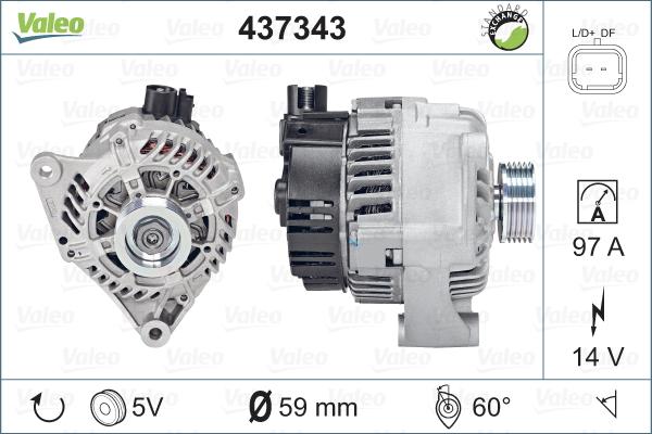 Valeo 437343 - Alternator autospares.lv