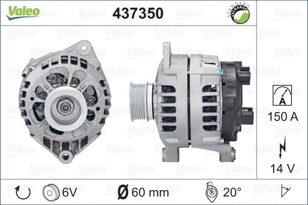 Valeo 437350 - Alternator autospares.lv