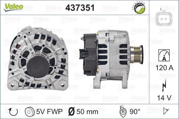 Valeo 437351 - Alternator autospares.lv