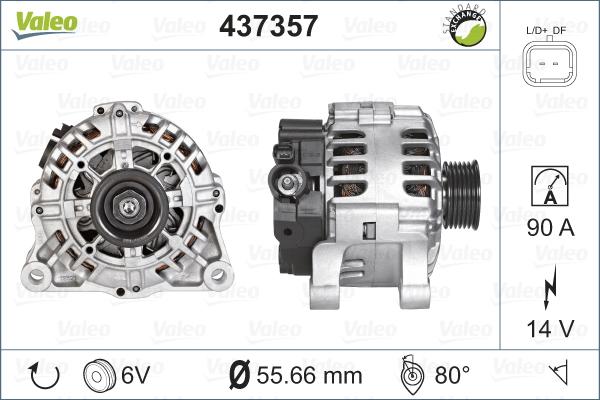 Valeo 437357 - Alternator autospares.lv