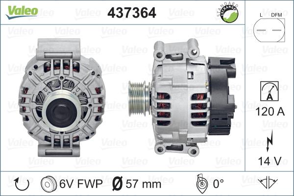 Valeo 437364 - Alternator autospares.lv