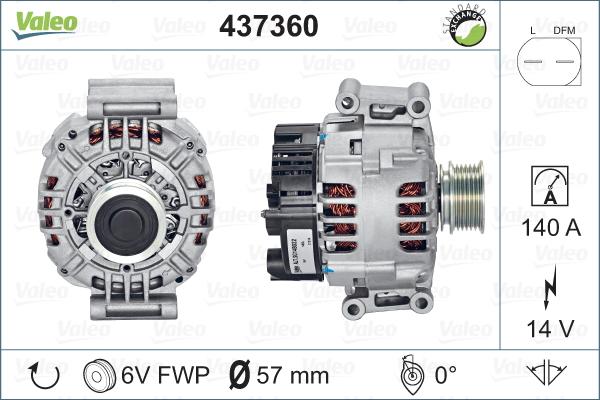 Valeo 437360 - Alternator autospares.lv