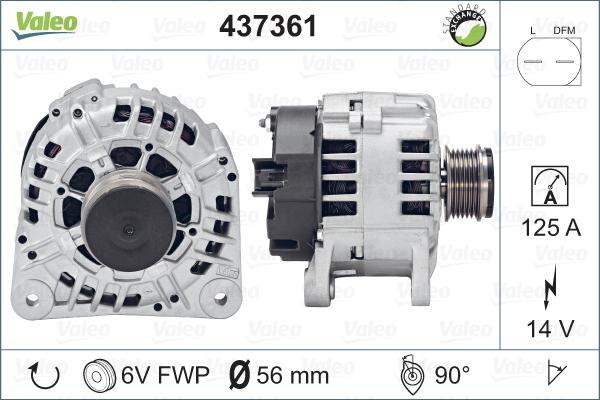 Valeo 437361 - Alternator autospares.lv