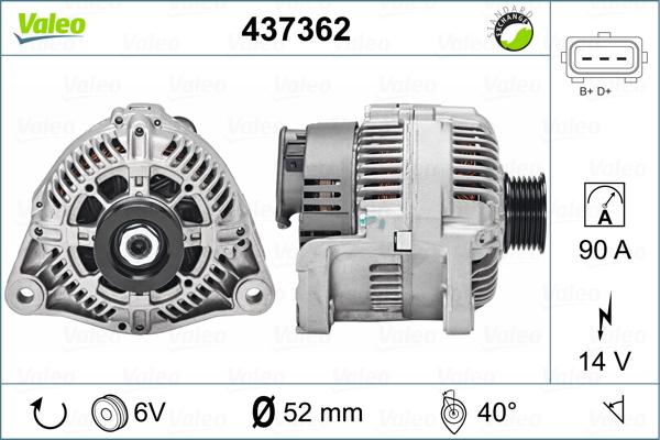 Valeo 437362 - Alternator autospares.lv