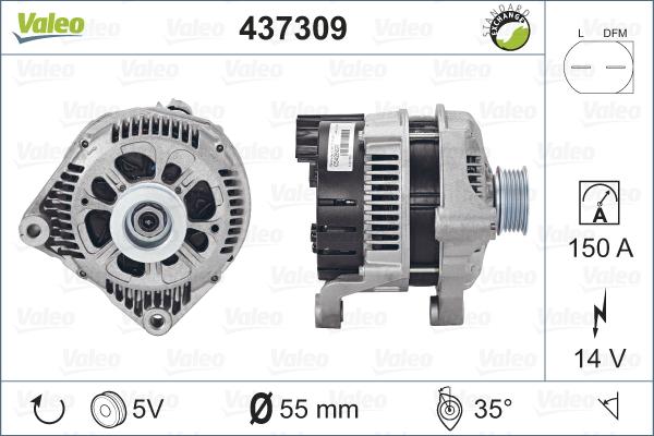 Valeo 437309 - Alternator autospares.lv