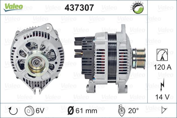 Valeo 437307 - Alternator autospares.lv