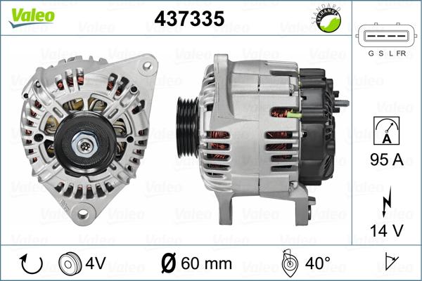 Valeo 437335 - Alternator autospares.lv