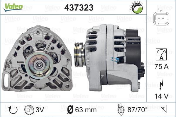 Valeo 437323 - Alternator autospares.lv