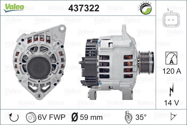 Valeo 437322 - Alternator autospares.lv