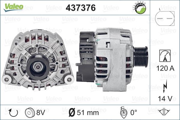 Valeo 437376 - Alternator autospares.lv