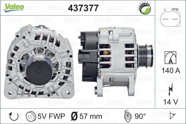 Valeo 437377 - Alternator autospares.lv