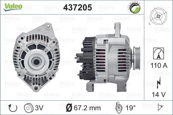 Valeo 437205 - Alternator autospares.lv