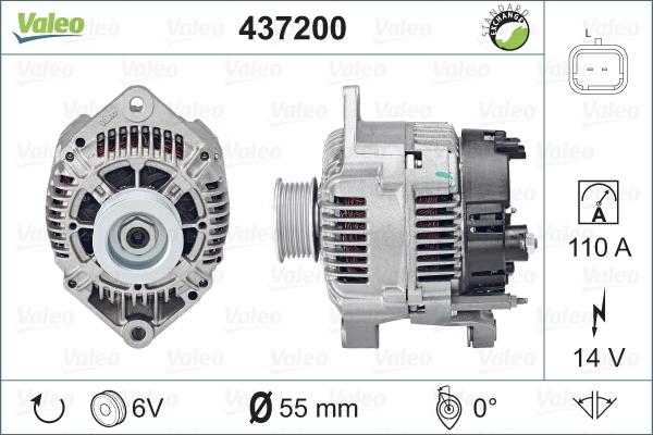 Valeo 437200 - Alternator autospares.lv