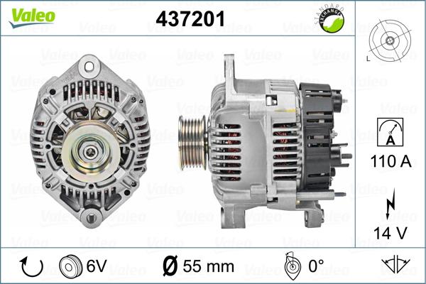 Valeo 437201 - Alternator autospares.lv