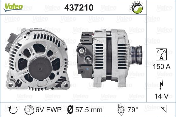 Valeo 437210 - Alternator autospares.lv