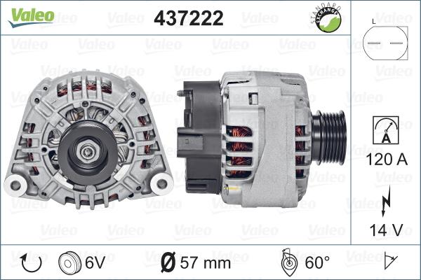 Valeo 437222 - Alternator autospares.lv