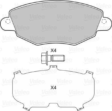 Valeo 598433 - Brake Pad Set, disc brake autospares.lv