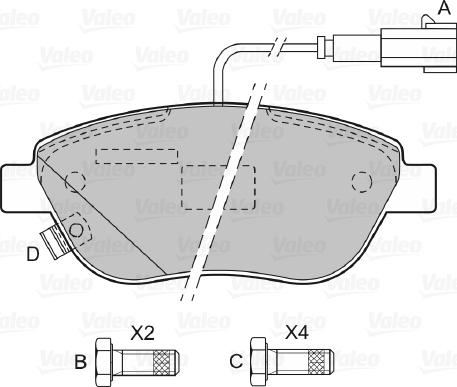 Valeo 598839 - Brake Pad Set, disc brake autospares.lv