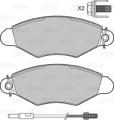 Valeo 598726 - Brake Pad Set, disc brake autospares.lv