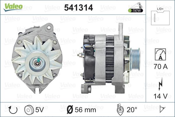 Valeo 541314 - Alternator autospares.lv