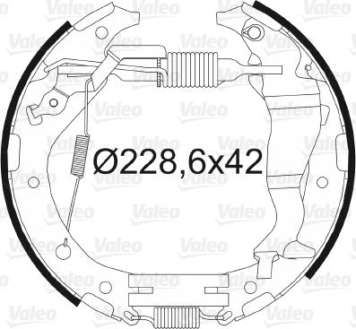 Valeo 554882 - Brake Shoe Set autospares.lv