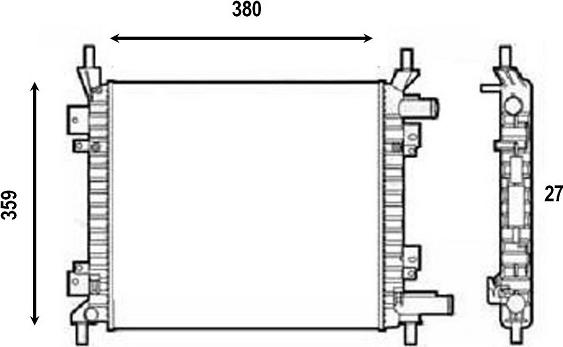 Valeo 555821 - Radiator, engine cooling autospares.lv