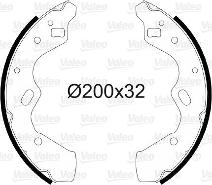 Valeo 564093 - Brake Shoe Set autospares.lv