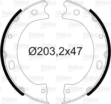 Valeo 564058 - Brake Shoe Set, parking brake autospares.lv