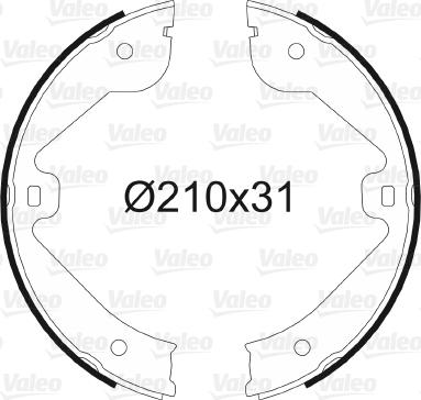 Valeo 564069 - Brake Shoe Set, parking brake autospares.lv