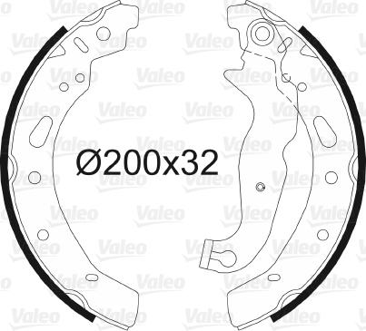 Valeo 564086 - Brake Shoe Set autospares.lv