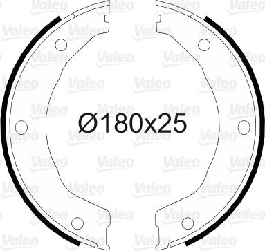 Valeo 564038 - Brake Shoe Set, parking brake autospares.lv