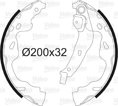 Valeo 564075 - Brake Shoe Set autospares.lv