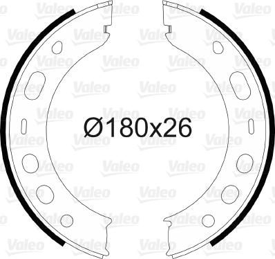 Valeo 564071 - Brake Shoe Set, parking brake autospares.lv