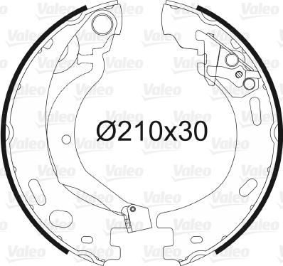 Valeo 564199 - Brake Shoe Set, parking brake autospares.lv