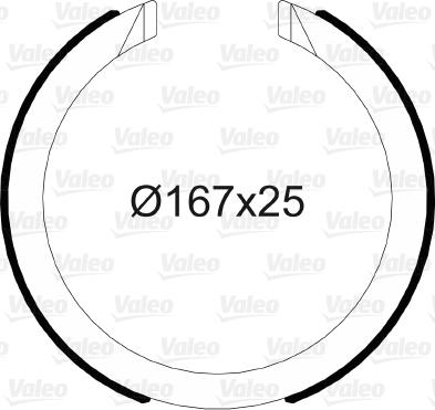 Valeo 564149 - Brake Shoe Set, parking brake autospares.lv