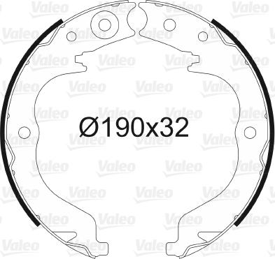 Valeo 564151 - Brake Shoe Set, parking brake autospares.lv