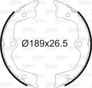 Valeo 564165 - Brake Shoe Set, parking brake autospares.lv