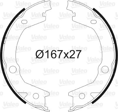 Valeo 564162 - Brake Shoe Set, parking brake autospares.lv