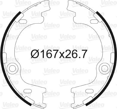 Valeo 564186 - Brake Shoe Set, parking brake autospares.lv